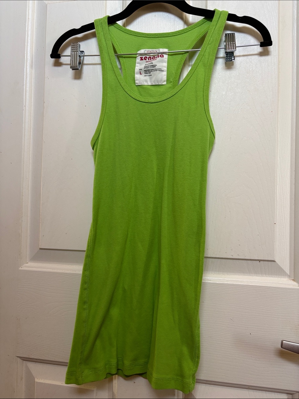 Zenana Outfitters Lime Green Ribbed Tank Top